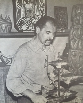 Zeljko Kujundzic is his studio at Nelson, BC circa 1963